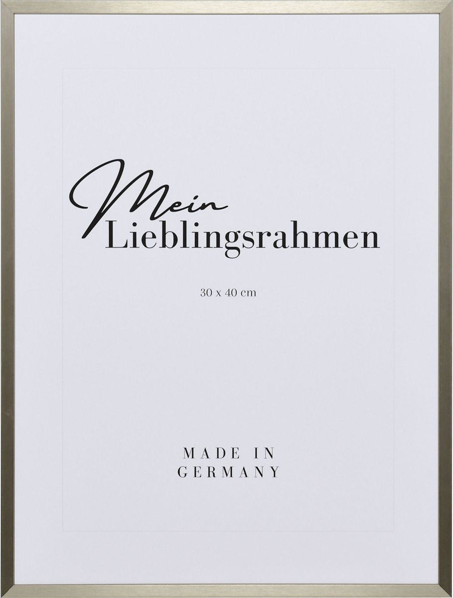 Frontansicht eines grauen, matt eloxierten Aluminiumrahmen